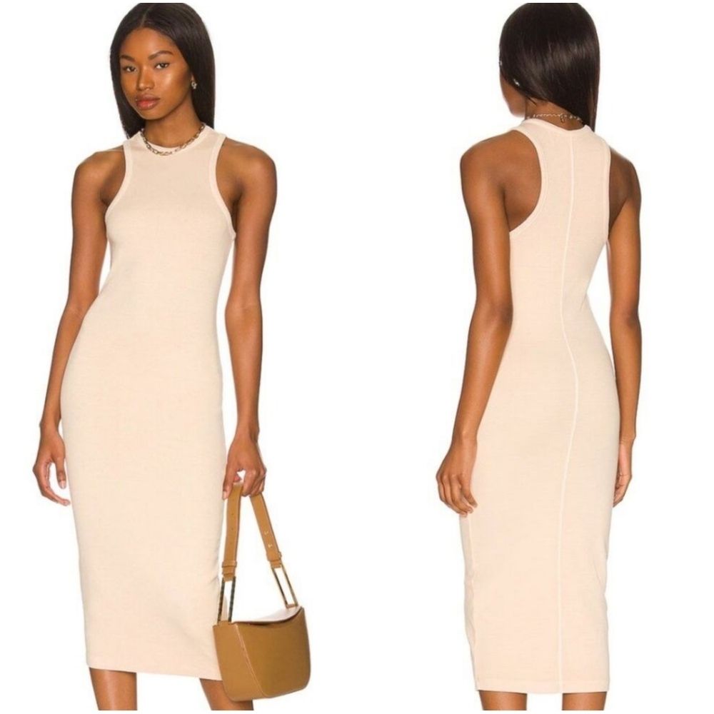 NWT Tularosa Green The Emily Midi Sun Dress in Cream XS Sundress